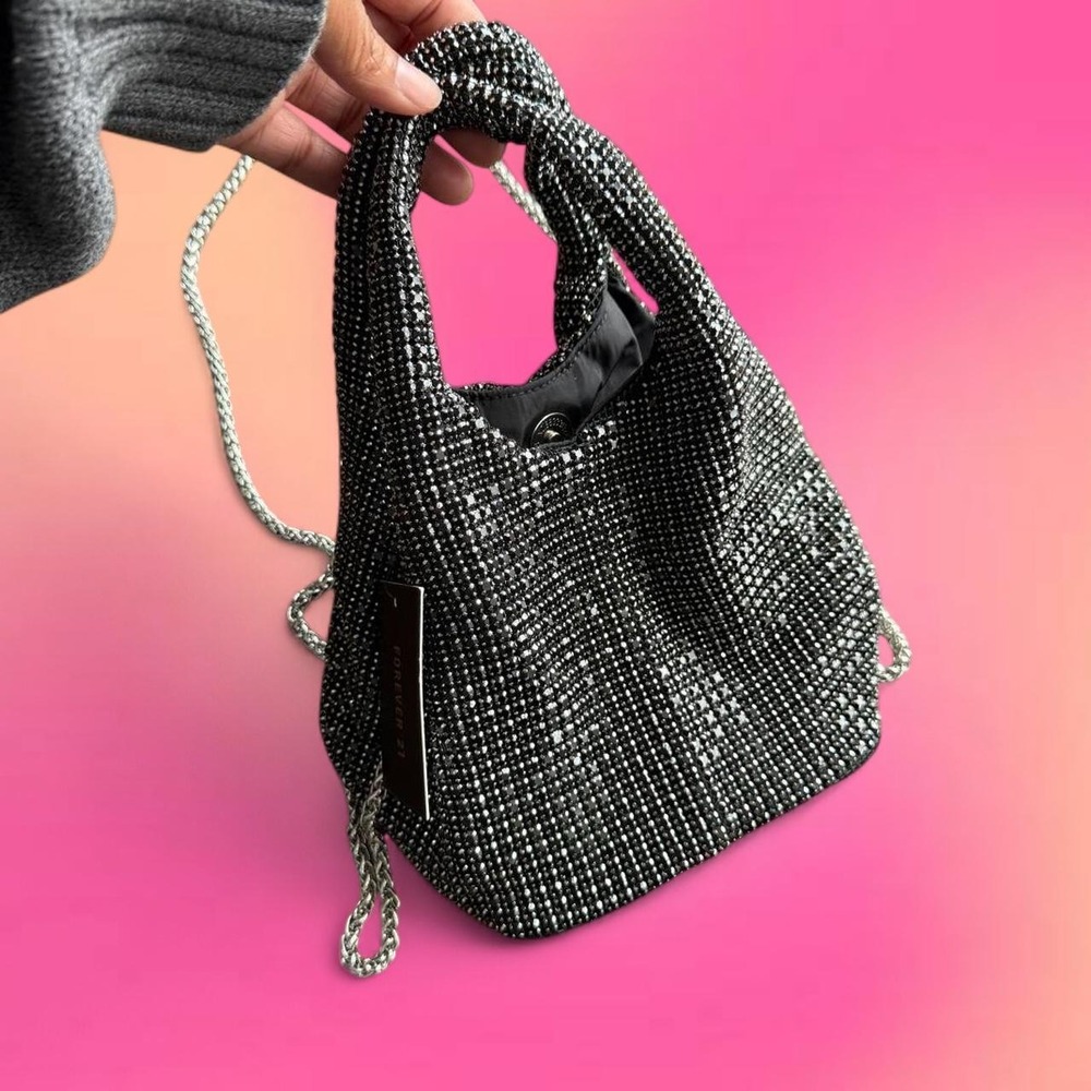 Forever 21 Rhinestone Mini Bag w/ Chain Strap NWT
